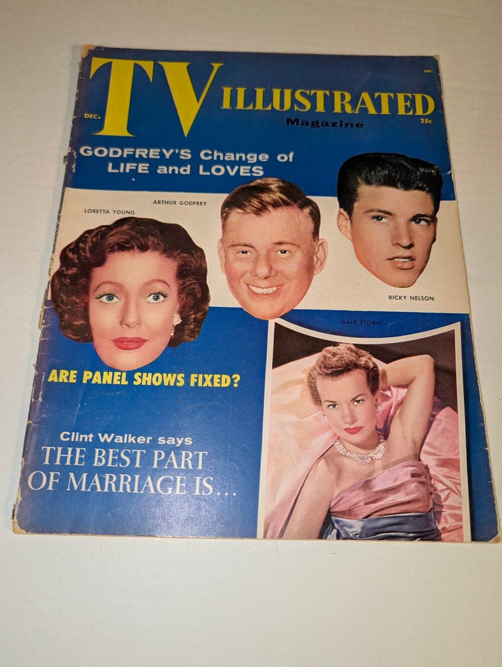 Vintage December 1957 TV Illustrated Magazine Loretta Young Ricky Nelson